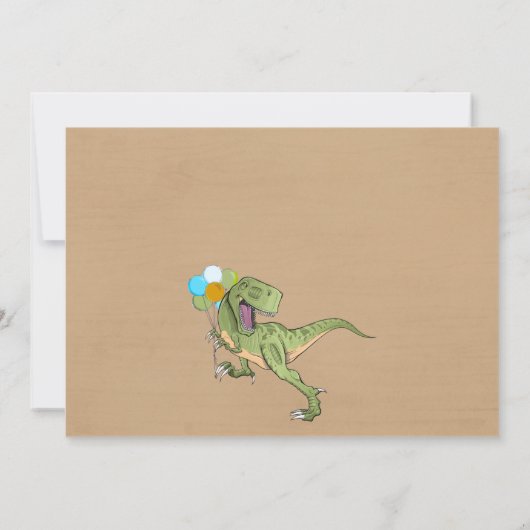 Tyrannosaurus Three Rex Dinosaur 3rd Birthday Kaart (Achterkant)