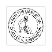 Tyrannosaurus, Triceratops Dinosaurs Bibliotheek B Zelfinktende Stempel (Design)