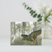 Tyrannosaurus unicorn dinosaurus briefkaart (Staand voorkant)