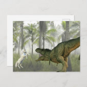 Tyrannosaurus unicorn dinosaurus briefkaart (Voorkant / Achterkant)