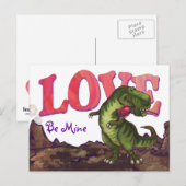 Tyrannosaurus Valentijnsdag Feestdagenkaart (Voorkant / Achterkant)
