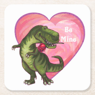 Tyrannosaurus Valentijnsdag Kartonnen Onderzetters