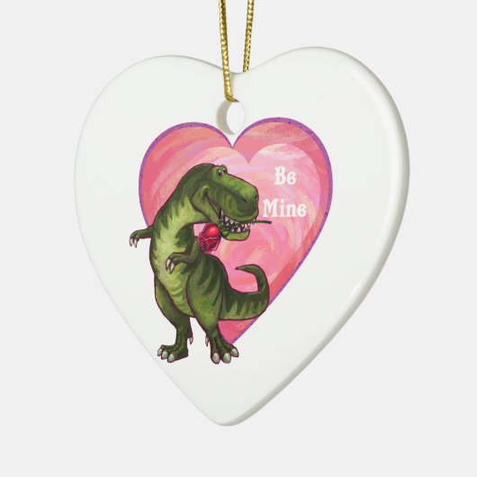 Tyrannosaurus Valentijnsdag Keramisch Ornament (Links)