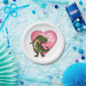 Tyrannosaurus Valentijnsdag Papieren Bordje (Feest)