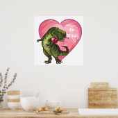 Tyrannosaurus Valentijnsdag Poster (Keuken)