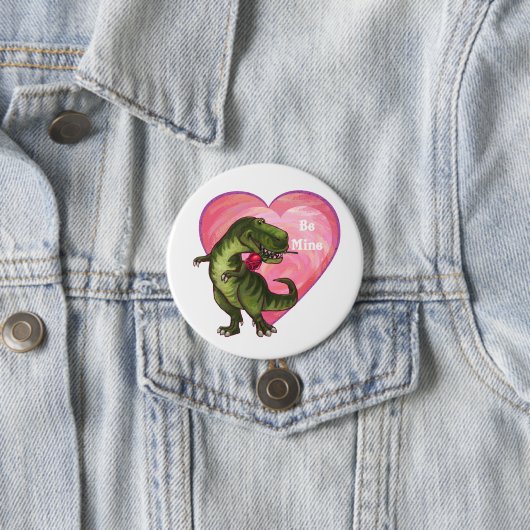 Tyrannosaurus Valentijnsdag Ronde Button 7,6 Cm (In situ)