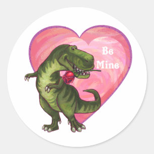 Tyrannosaurus Valentijnsdag Ronde Sticker
