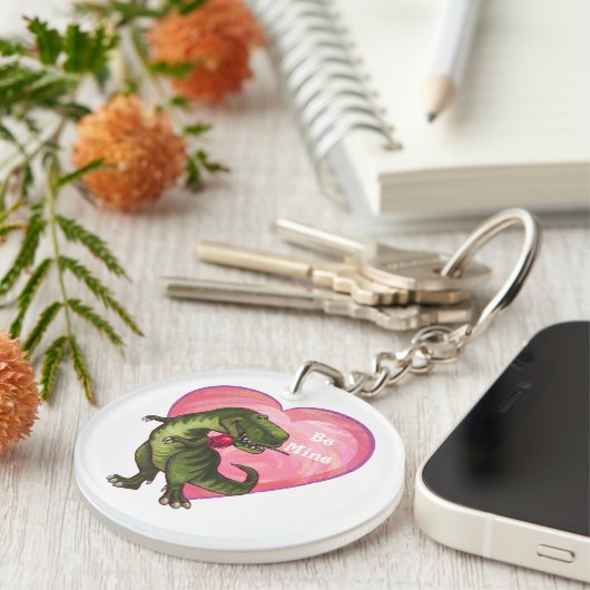 Tyrannosaurus Valentijnsdag Sleutelhanger (Voorkant Rechts)