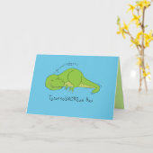 Tyrannosnoreus T Rex Sleepy Dinosaur Wenskaart Kaart (Gele Bloem)
