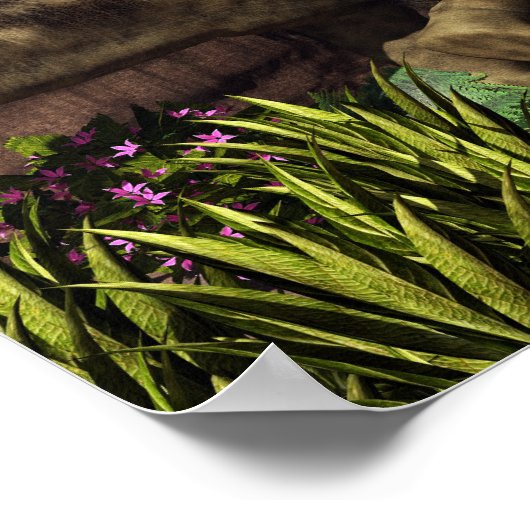 Tyrannotitan valt een argentinosaurus dinosaur aan poster (Hoek)