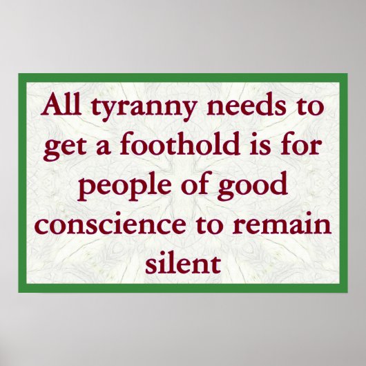 Tyranny While People are Silent Poster (Voorkant)
