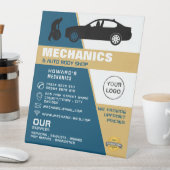 Tyre Change, Auto Mechanic & Repairs Advertising Reclamebord Met Voetstuk (Insitu)