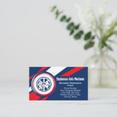 Tyre Logo Patriotic Auto Mechanic Car Visitekaartje (Staand voorkant)