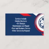 Tyre Logo Patriotic Auto Mechanic Car Visitekaartje (Achterkant)