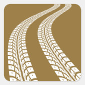 Tyre Tracks Vierkante Sticker (Voorkant)