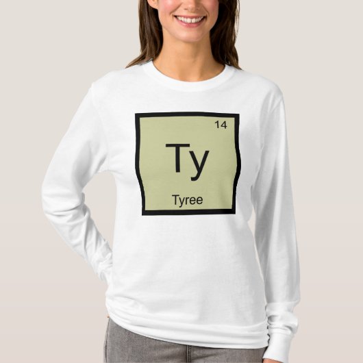 Tyree Name Chemistry Element Periodic Table T-shirt (Voorkant)