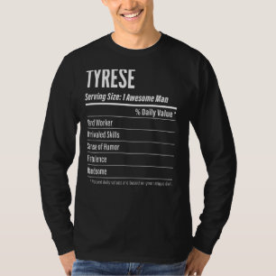 Tyrese Serving Maat Voeding Label Calorieën T-shirt