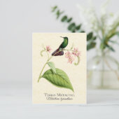 Tyrian Metal Tail Hummingbird Art Briefkaart (Staand voorkant)
