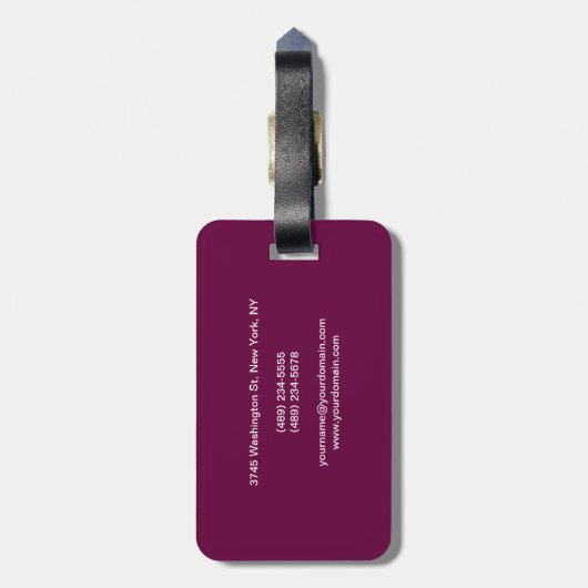 Tyrian Paarse Make-up Artist Unique Bagagelabel (Achterkant verticaal)