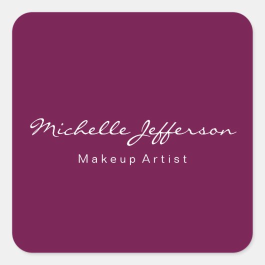 Tyrian Paarse Make-up Artist Unique Vierkante Sticker (Voorkant)