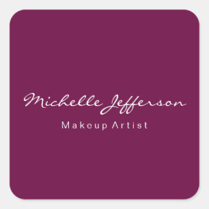 Tyrian Paarse Make-up Artist Unique Vierkante Sticker