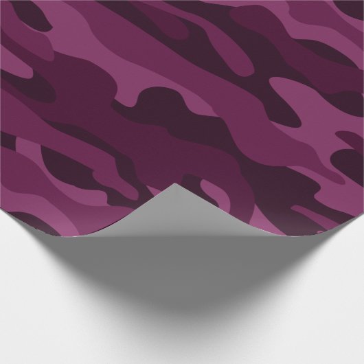 Tyrian Paarse Monocolor Camo Cadeaupapier (Hoek)