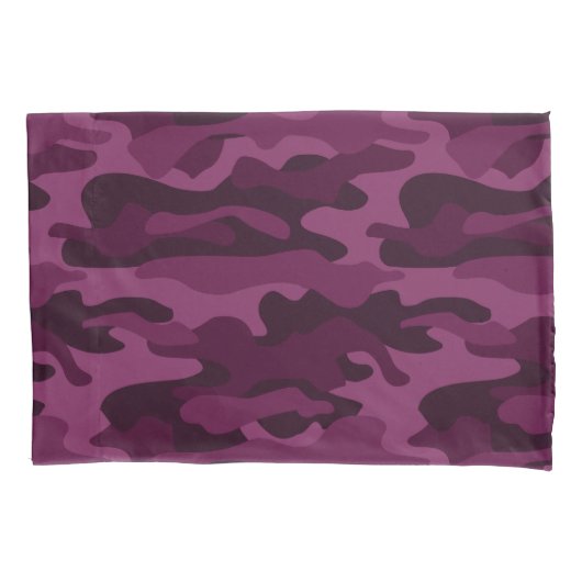 Tyrian Paarse Monocolor Camo Kussensloop (Voorkant-Links)