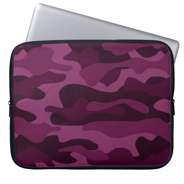 Tyrian Paarse Monocolor Camo Laptop Sleeve (Voorkant)