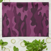 Tyrian Paarse Monocolor Camo Theedoek (Gevouwen)