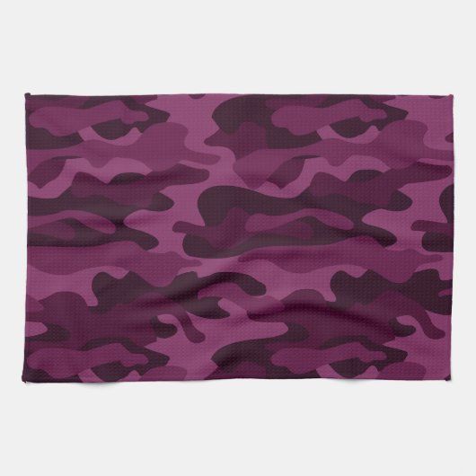 Tyrian Paarse Monocolor Camo Theedoek (Horizontaal)