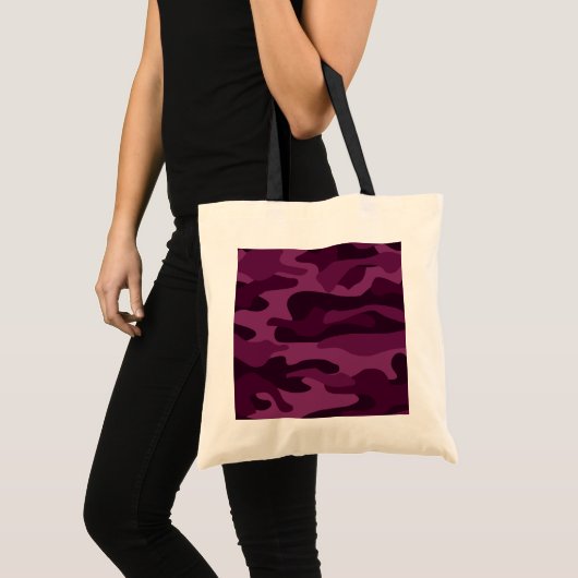 Tyrian Paarse Monocolor Camo Tote Bag (Voorkant (product))