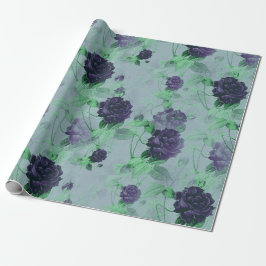 TYRIËNPAARSE BLOEMEN INPAPPEREN VELLEN CADEAUPAPIER