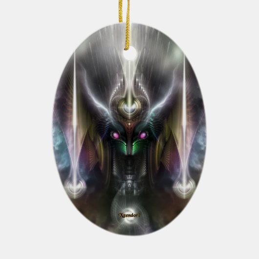 Tyrinan The Horikin God of War Keramisch Ornament (Achterkant)