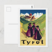 Tyrol Austria Vintage Poster 1947 Briefkaart (Voorkant / Achterkant)
