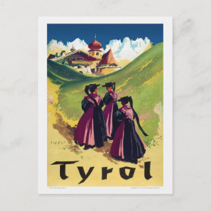 Tyrol Austria Vintage Poster 1947 Briefkaart