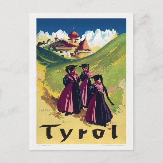 Tyrol Austria Vintage Poster 1947 Briefkaart (Voorkant)
