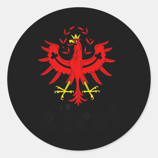 Tyrol Tyrolean Eagle Tyrolean Coat of Arms Mannen Ronde Sticker (Voorkant)