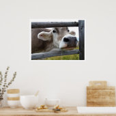Tyrolean Koe Face through Fence Poster (Keuken)