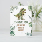 Tyronasaurus Rex Dinosaur Birthday Dank je wel Bedankkaart (Staand voorkant)