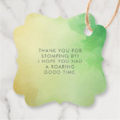 Tyronasaurus Rex Dinosaur Birthday Dank u Bedankjes Labels (Achterkant)