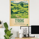 Tyrone Ireland, Retro Irish Travel Advert Poster (Thuiskantoor)