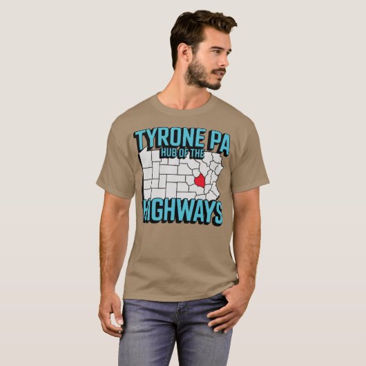 Tyrone PA - Hub of the Highways T-shirt (Voorkant volledig)
