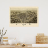Tyrone, PA Panorama Map - 1895 Poster (Keuken)