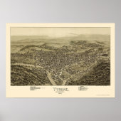 Tyrone, PA Panorama Map - 1895 Poster (Voorkant)