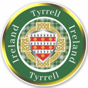 Tyrrell Ierse Schild/Celtisch Kruis Gepersonalisee Sticker