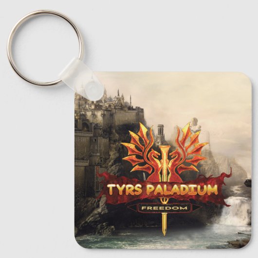 Tyrs Paladium Logo met Achtergrond Sleutelhanger (Voorkant)