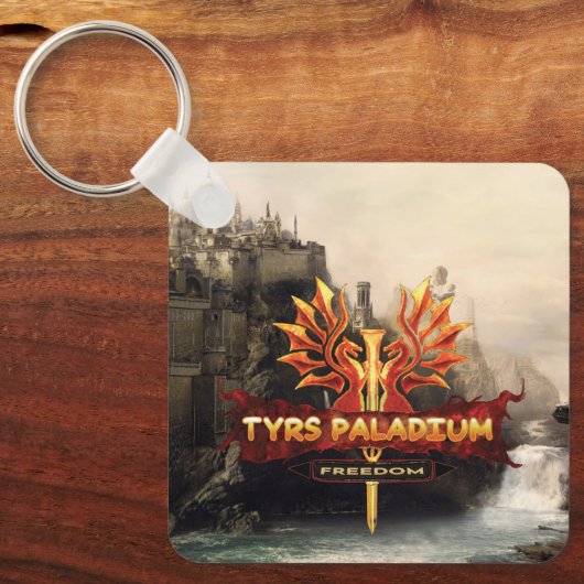 Tyrs Paladium Logo met Achtergrond Sleutelhanger (Voorkant)