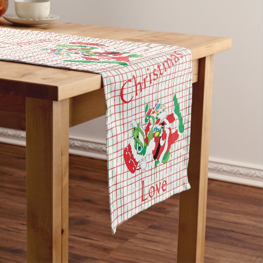 TySantaSaurus Kerst Personaliseer 14 x 72 Korte Tafelloper (Voorbeeld)