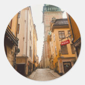 Tyska Brinken, Gamla Stan, Old Town, Stockholm Ronde Sticker (Voorkant)