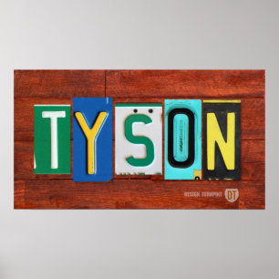 TYSON-licentie Bord Lettering Name Sign Poster